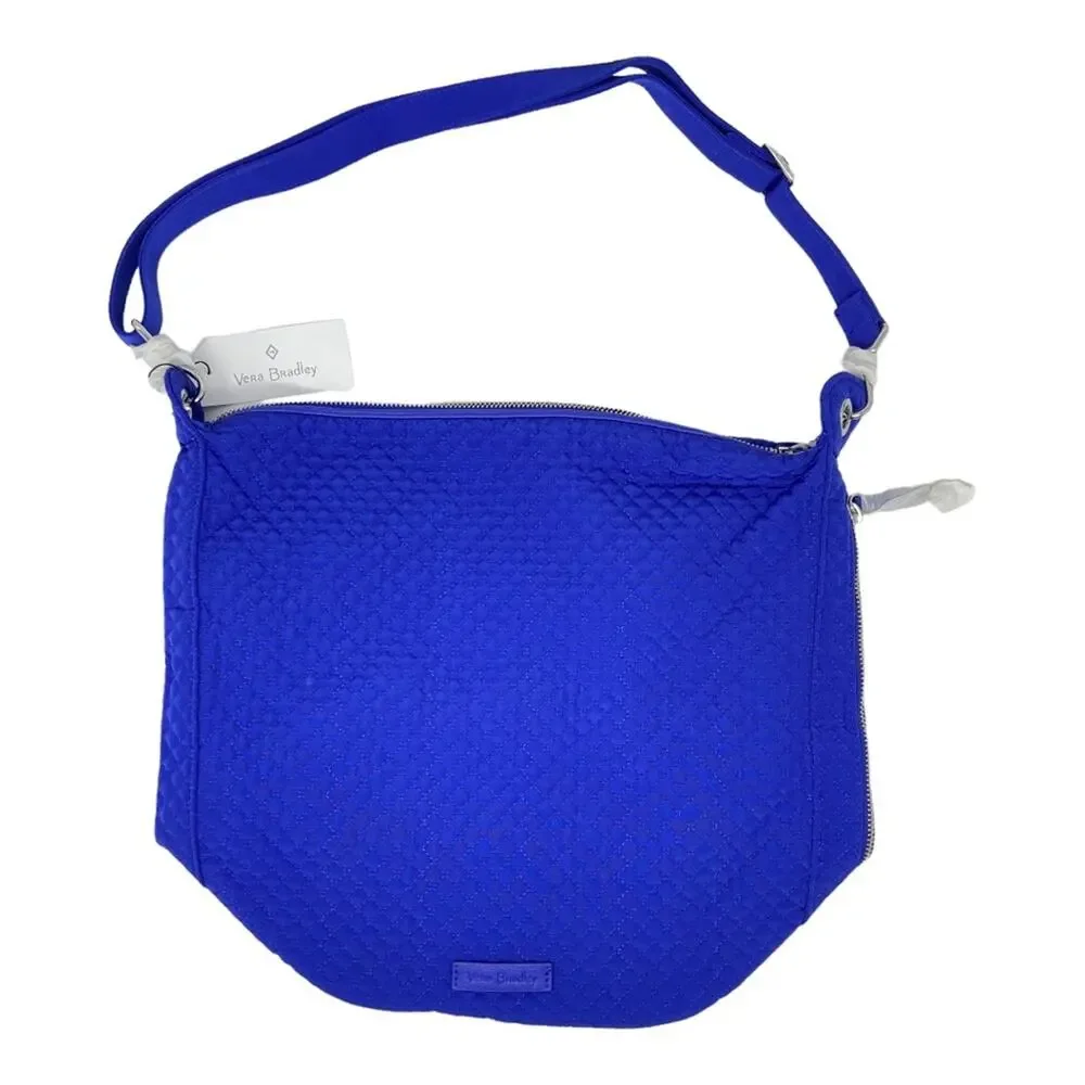 Vera Bradley Carson Hobo Bag In Gage Blue Microfiber New With Tags